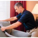 water damage cleanup worker